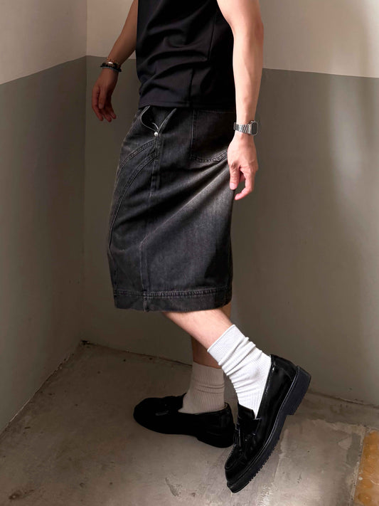 Long Length Denim Jorts